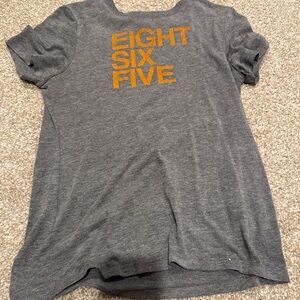 Gray Shirt with Orange Print